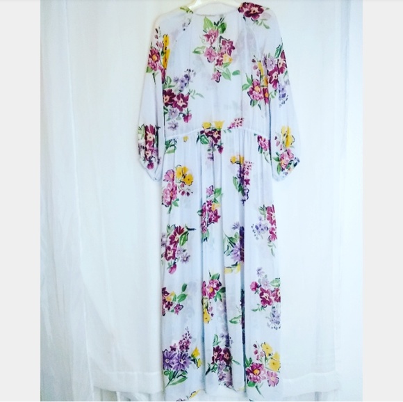 Zara Sweaters - Zara sz L boho floral kimono long sheer duster